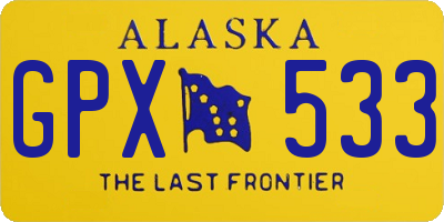 AK license plate GPX533