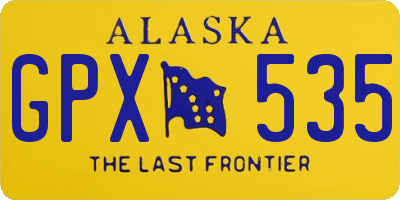AK license plate GPX535