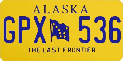 AK license plate GPX536