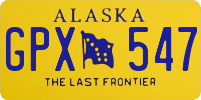 AK license plate GPX547
