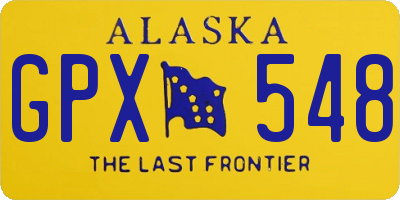 AK license plate GPX548