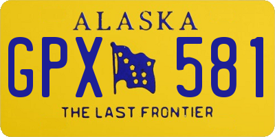 AK license plate GPX581