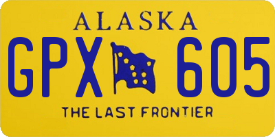 AK license plate GPX605