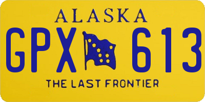 AK license plate GPX613