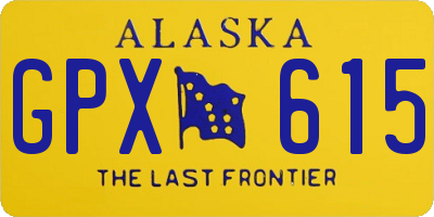 AK license plate GPX615