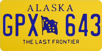 AK license plate GPX643