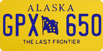 AK license plate GPX650