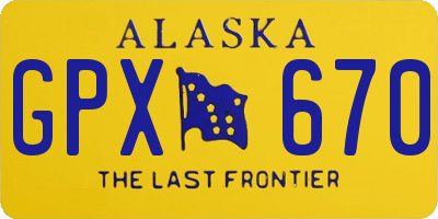 AK license plate GPX670
