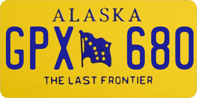 AK license plate GPX680