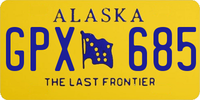 AK license plate GPX685