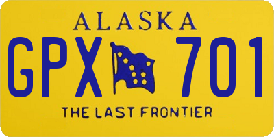 AK license plate GPX701