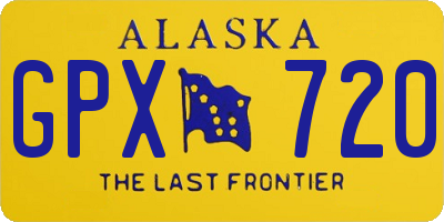 AK license plate GPX720