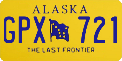 AK license plate GPX721