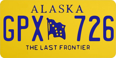 AK license plate GPX726