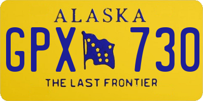 AK license plate GPX730