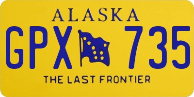 AK license plate GPX735
