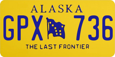 AK license plate GPX736
