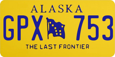 AK license plate GPX753