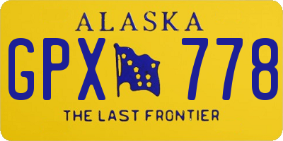 AK license plate GPX778
