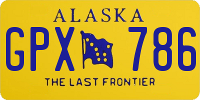 AK license plate GPX786
