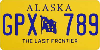 AK license plate GPX789