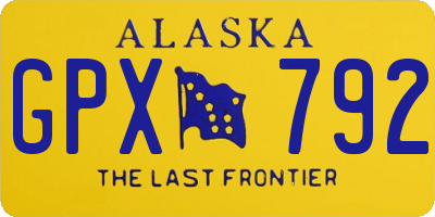 AK license plate GPX792