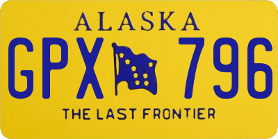 AK license plate GPX796