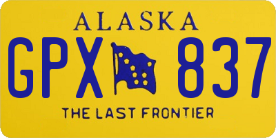 AK license plate GPX837