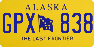 AK license plate GPX838