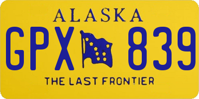 AK license plate GPX839