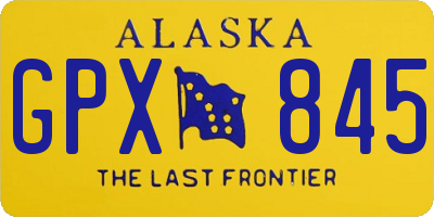 AK license plate GPX845