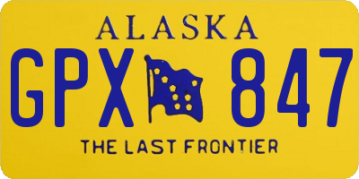 AK license plate GPX847
