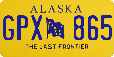 AK license plate GPX865