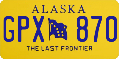 AK license plate GPX870