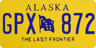 AK license plate GPX872
