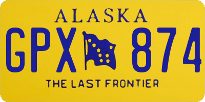 AK license plate GPX874