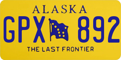 AK license plate GPX892