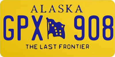 AK license plate GPX908