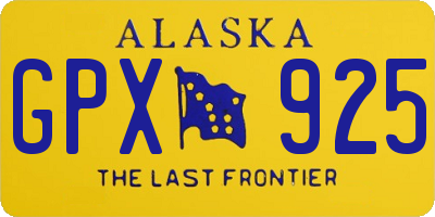 AK license plate GPX925