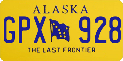 AK license plate GPX928