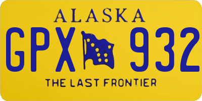 AK license plate GPX932