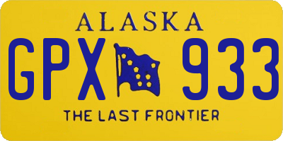 AK license plate GPX933