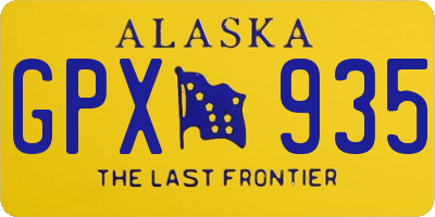 AK license plate GPX935