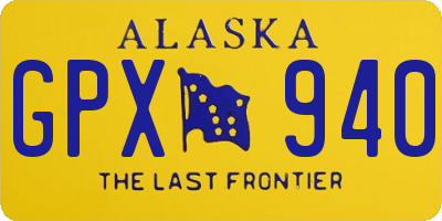 AK license plate GPX940