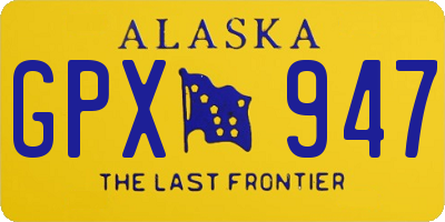 AK license plate GPX947