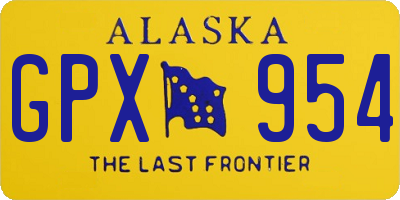 AK license plate GPX954