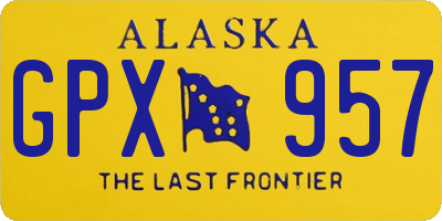 AK license plate GPX957