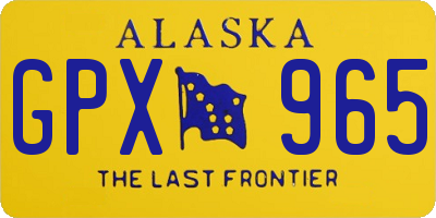 AK license plate GPX965