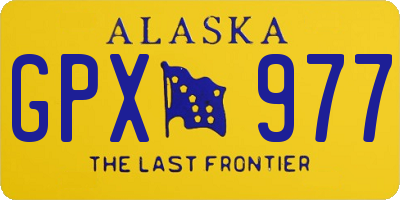 AK license plate GPX977