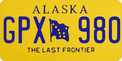 AK license plate GPX980